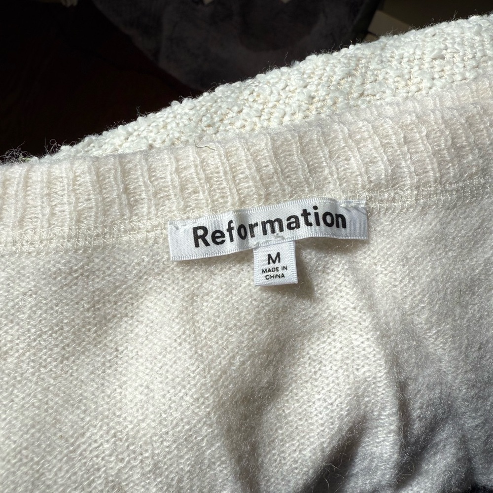 Reformation Cashmere Striped Boyfriend Sweater - Picture 3 of 4